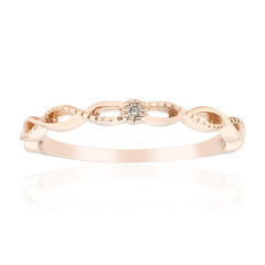 Gouden ring met een SI1 Argyle Rose De France Diamant