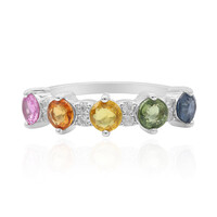 Zilveren ring met een roze saffier