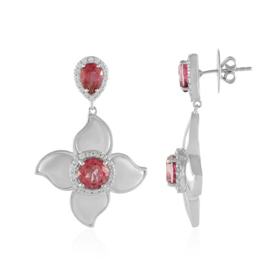 Zilveren oorbellen met roze topaasstenen (Dallas Prince Designs)