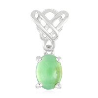 Zilveren hanger met een keizerlijk chrysopraas