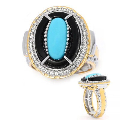 Zilveren ring met een zwarte onyx (Gems en Vogue)