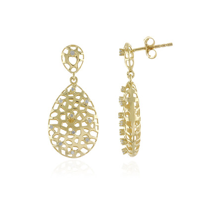 Gouden oorbellen met I4 (J) Diamanten (Ornaments by de Melo)