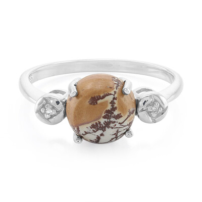 Zilveren ring met een Sonora Dendrieten Jaspis