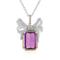 Zilveren hanger met een Roze Fluoriet (Gems en Vogue)