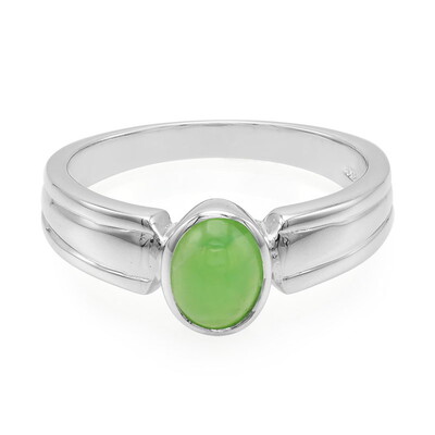 Zilveren herenring met een keizerlijk chrysopraas