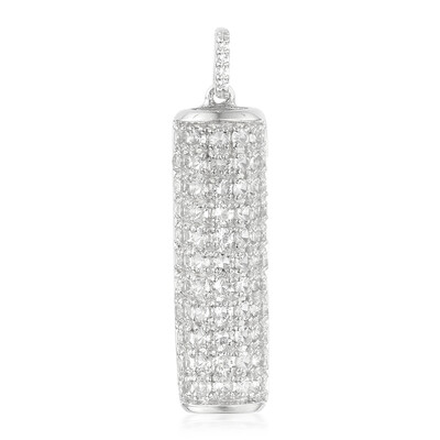 Zilveren hanger met witte topaasstenen