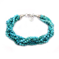 Zilveren armband met Kingman turkooisen (Anne Bever)