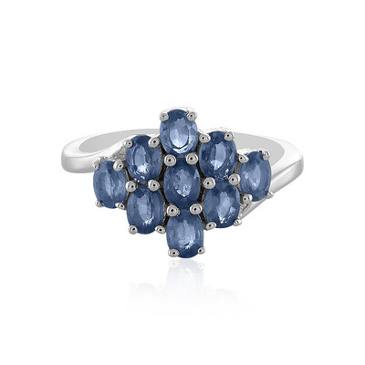Zilveren ring met blauwe saffieren