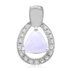 Zilveren hanger met een blauwe kant agaat
