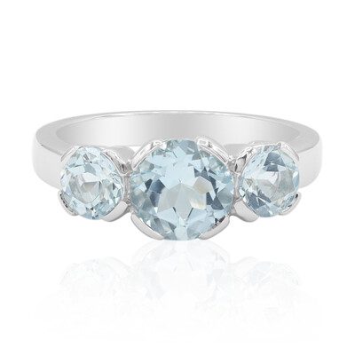Zilveren ring met een hemel-blauwe topaas