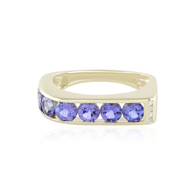 Gouden ring met AAA tanzanieten (de Melo)