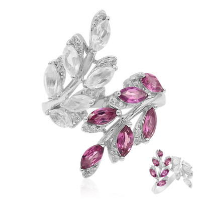 Zilveren ring met rhodolieten