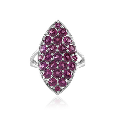 Zilveren ring met rhodolieten