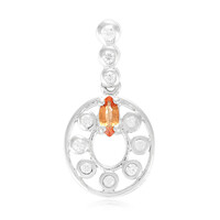 Zilveren hanger met een Padparadscha saffier