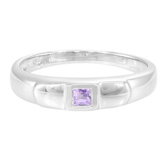 Zilveren ring met een Onverhitte Purper Saffier