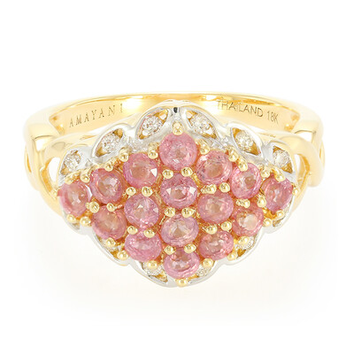 Gouden ring met Onverhitte Padparadscha Saffieren (AMAYANI)
