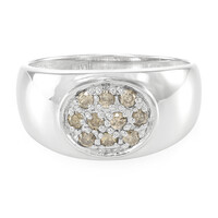 Zilveren herenring met Chocolate Diamonds