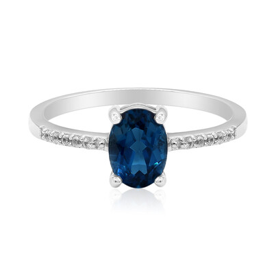 Zilveren ring met een Londen-blauwe topaas