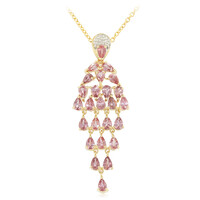 Gouden halsketting met Onverhitte Padparadscha Saffieren (AMAYANI)
