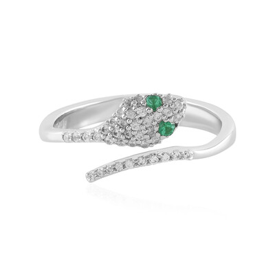 Zilveren ring met Columbiaanse smaragden (MONOSONO COLLECTION)