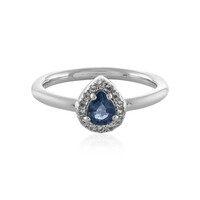 Zilveren ring met een blauwe saffier