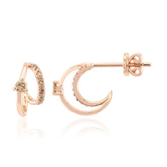 Gouden oorbellen met SI1 Argyle Rose De France Diamanten