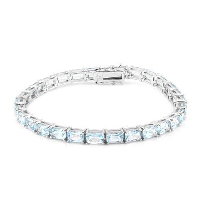 Zilveren armband met hemel-blauwe topaasstenen