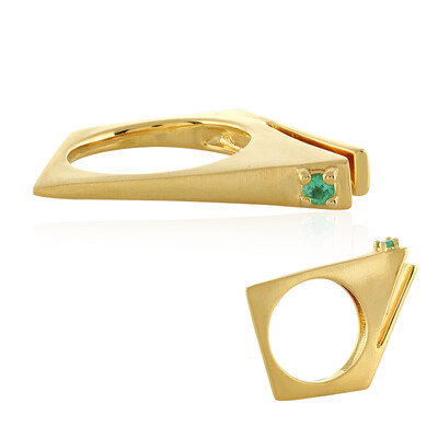 Zilveren ring met een Columbiaanse smaragd