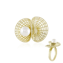 Gouden ring met een zoetwater kweekparel (Ornaments by de Melo)