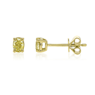 Gouden oorbellen met gele S12 diamanten (CIRARI)