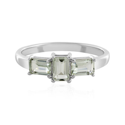 Zilveren ring met groene amethisten
