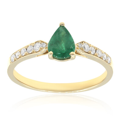 Gouden ring met een AAA Zambia smaragd (CIRARI)