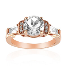 Zilveren ring met een witte topaas