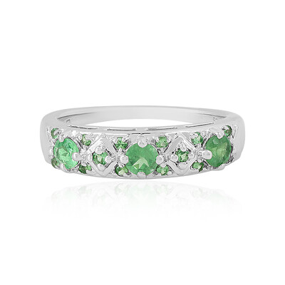 Zilveren ring met tsavorieten