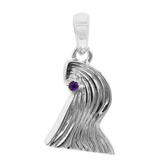 Zilveren hanger met een Zambia-amethist