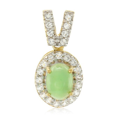 Zilveren hanger met een keizerlijk chrysopraas