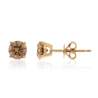 Gouden oorbellen met SI2 Bruine Diamanten (CIRARI)