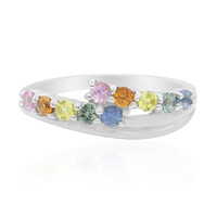 Zilveren ring met roze saffieren