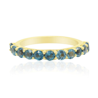 Zilveren ring met Londen-blauwe topaasstenen