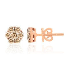 Gouden oorbellen met SI Rose de France Diamanten