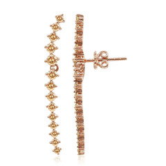 Gouden oorbellen met SI1 Argyle Rose De France Diamanten