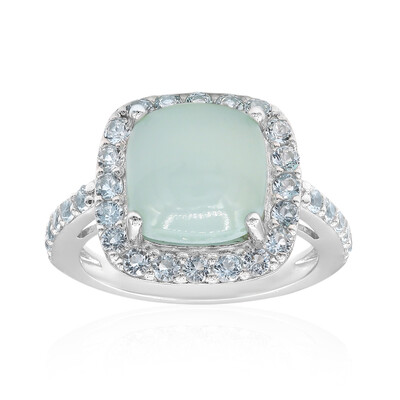 Zilveren ring met een Lagune Chalcedoon