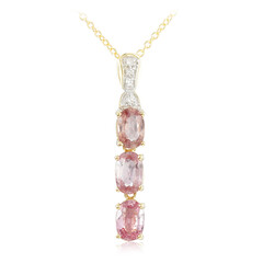 Gouden halsketting met Onverhitte Padparadscha Saffieren (AMAYANI)