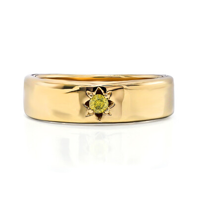 Zilveren ring met een I2 Gele Diamant