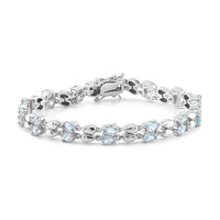 Zilveren armband met hemel-blauwe topaasstenen