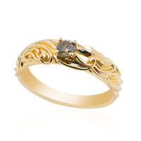 Gouden ring met een SI2 Argyle Champagne Diamant (de Melo)