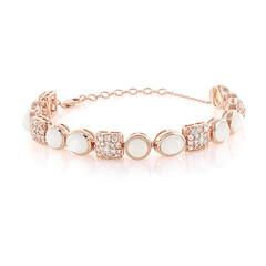Zilveren armband met witte maanstenen (KM by Juwelo)