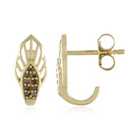 Gouden oorbellen met I2 Champagne Diamanten (Ornaments by de Melo)