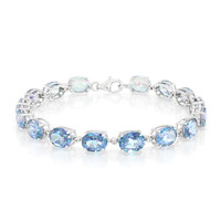 Zilveren armband met blauwe mystiek-topaasstenen