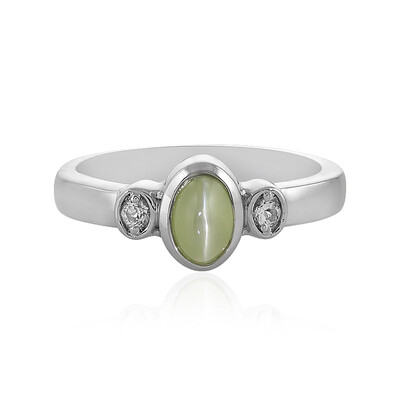 Zilveren ring met een kattenoog-chrysoberil